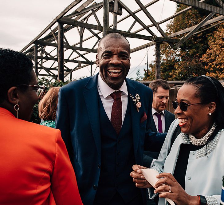 wedding guests smiling