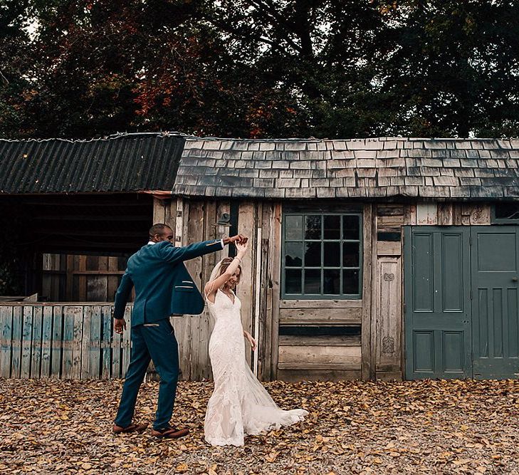 Bride and groom portrait at Wharfedale Grange