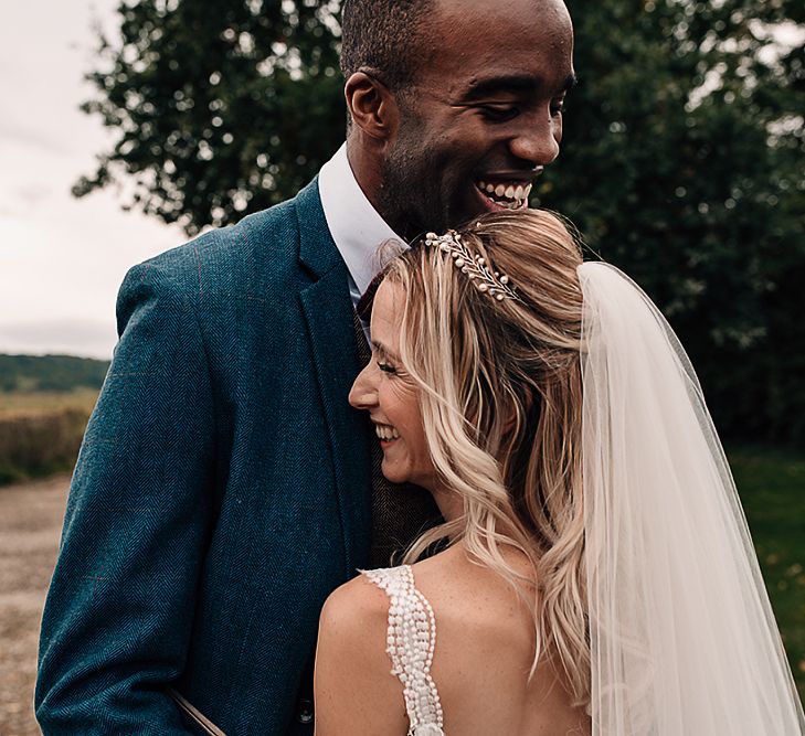 Bride and groom portrait by Abbie Sizer Photography