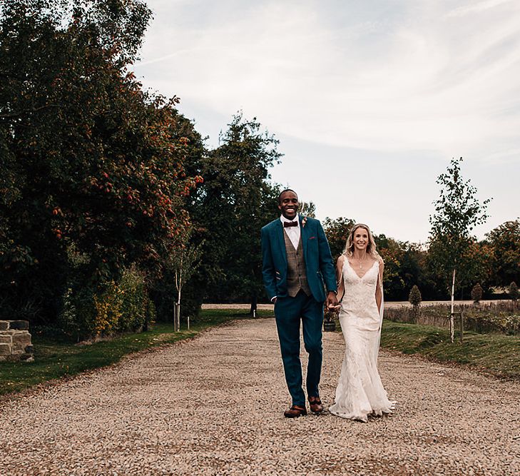 Bride and groom portrait at Wharfedale Grange, Yorkshire wedding venue