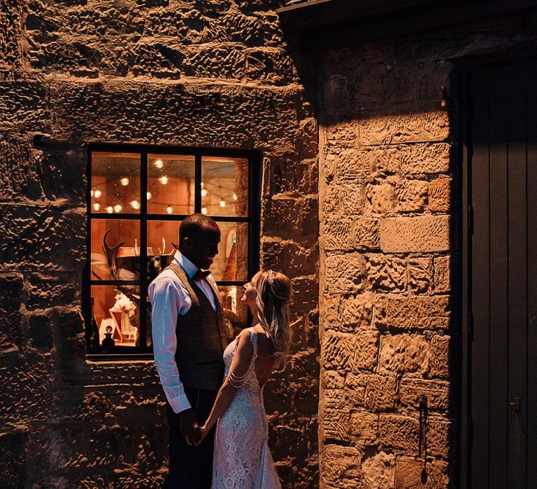 Bride and groom portrait at Wharfedale Grange wedding venue