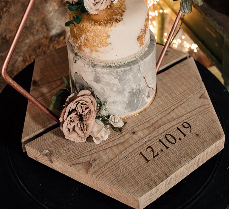 Homemade traditional Jamaican fruit cake decorated by the bride