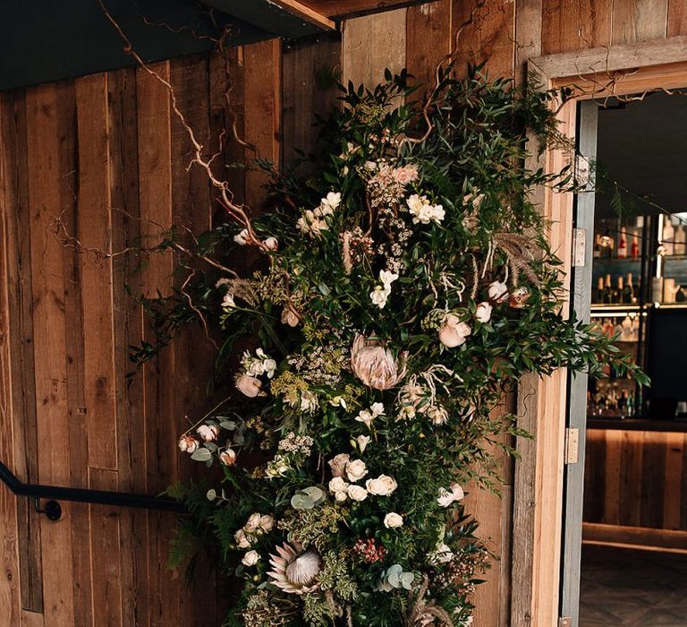 Wedding flower arrangement at Wharfedale Grange by Leafy Couture