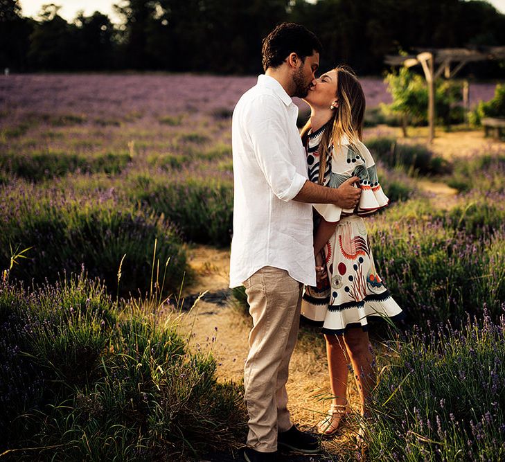 Surprise Marriage Proposal Engagement Shoot at Sunset | Golden Hour Portraits | Pre Wedding Shoot | Couples Portraits | Mayfield Lavender Fields | Chloe Dress | Harry Michael Photography