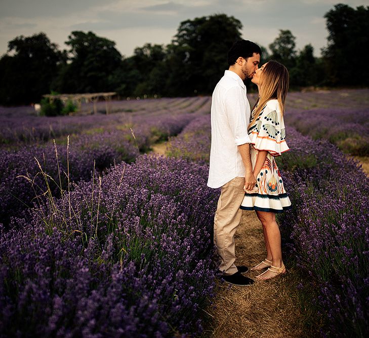 Surprise Marriage Proposal Engagement Shoot at Sunset | Golden Hour Portraits | Pre Wedding Shoot | Couples Portraits | Mayfield Lavender Fields | Chloe Dress | Harry Michael Photography