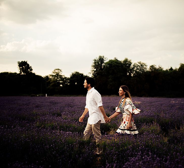 Surprise Marriage Proposal Engagement Shoot at Sunset | Golden Hour Portraits | Pre Wedding Shoot | Couples Portraits | Mayfield Lavender Fields | Chloe Dress | Harry Michael Photography