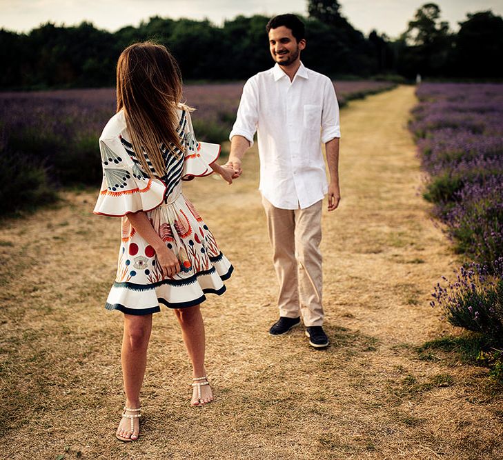 Surprise Marriage Proposal Engagement Shoot at Sunset | Golden Hour Portraits | Pre Wedding Shoot | Couples Portraits | Mayfield Lavender Fields | Chloe Dress | Harry Michael Photography