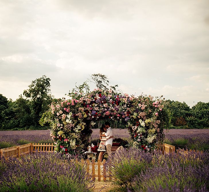 Floral Installation | Dima and Nady, Engaged | Mayfield Lavender Fields | www.harrymichaelphotography.com 2018