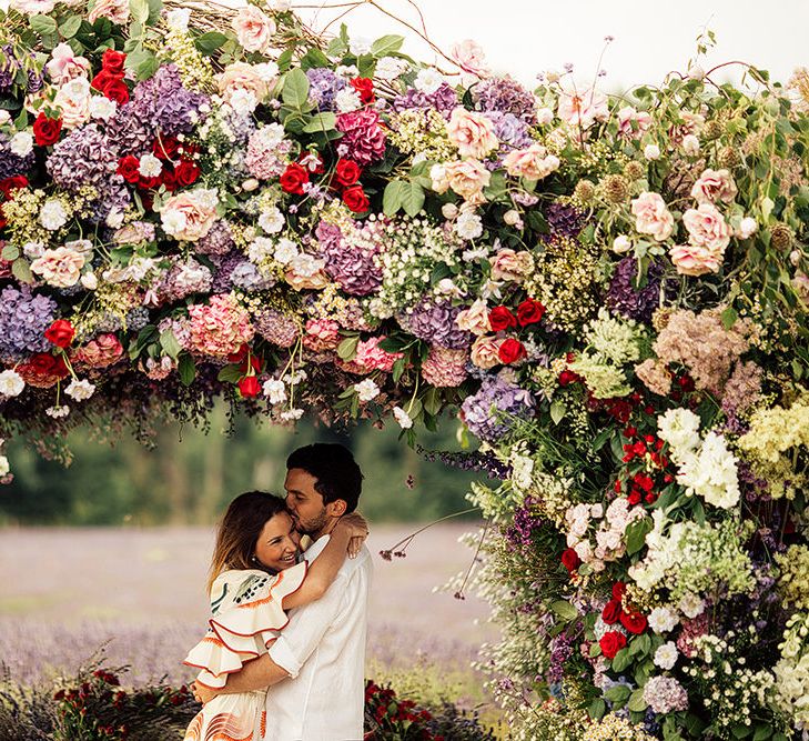 Surprise Marriage Proposal Engagement Shoot at Sunset | Golden Hour Portraits | Pre Wedding Shoot | Couples Portraits | Mayfield Lavender Fields | Chloe Dress | Floral Installation | Harry Michael Photography