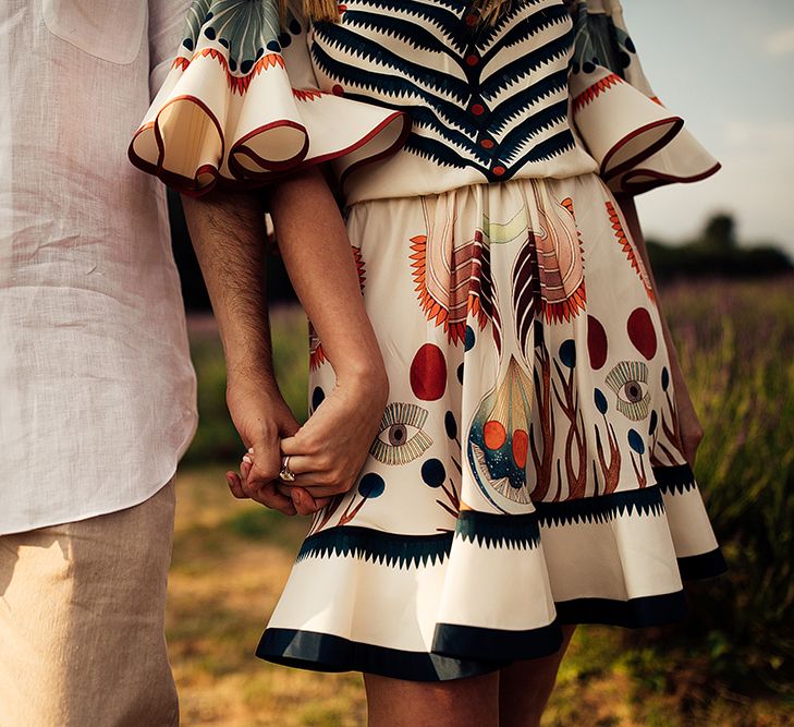 Surprise Marriage Proposal Engagement Shoot at Sunset | Golden Hour Portraits | Pre Wedding Shoot | Couples Portraits | Mayfield Lavender Fields | Chloe Dress | Floral Installation | Harry Michael Photography