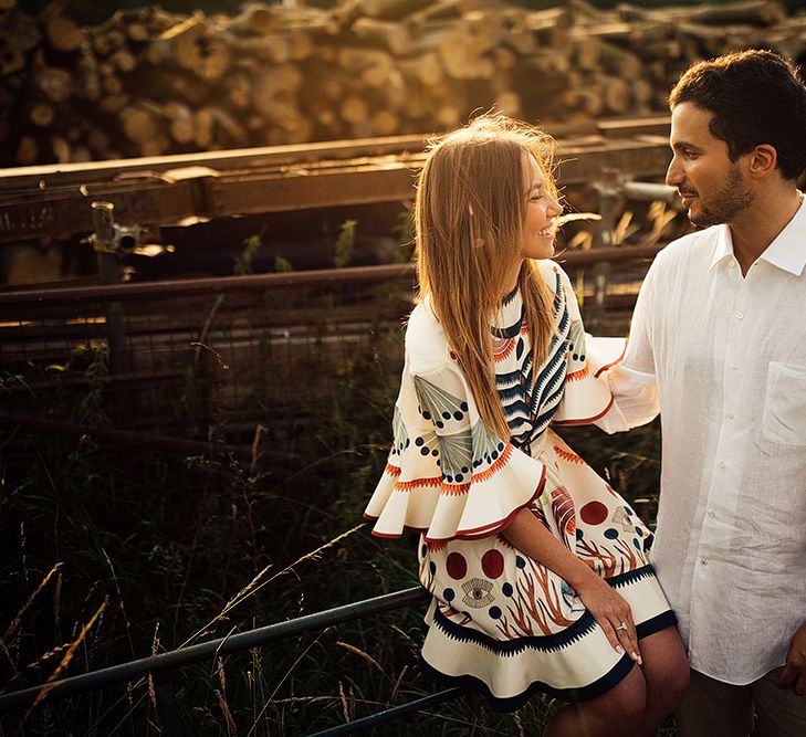 Surprise Marriage Proposal Engagement Shoot at Sunset | Golden Hour Portraits | Pre Wedding Shoot | Couples Portraits | Mayfield Lavender Fields | Chloe Dress | Harry Michael Photography