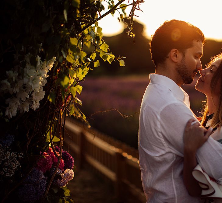 Surprise Marriage Proposal Engagement Shoot at Sunset | Golden Hour Portraits | Pre Wedding Shoot | Couples Portraits | Mayfield Lavender Fields | Chloe Dress | Harry Michael Photography