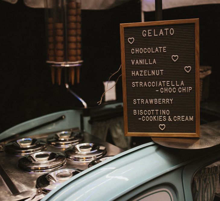 Vintage Fiat 500 Gelato Car For Wedding // Image By James Frost Photography