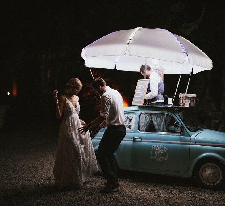 Vintage Fiat 500 Gelato Car For Wedding // Image By James Frost Photography