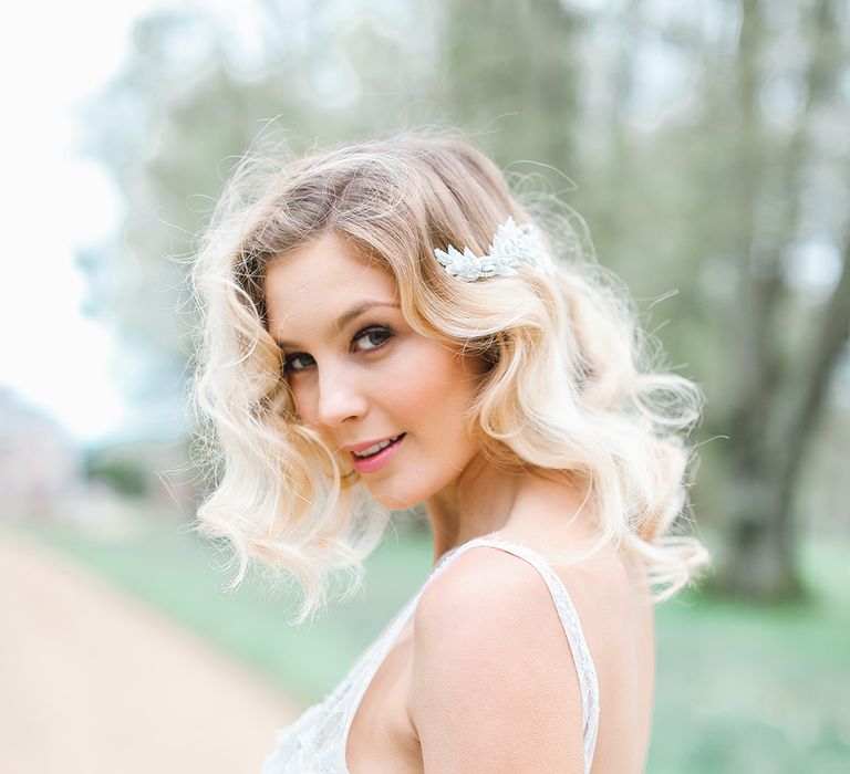 Bride in Tara Keely Bridal Gown | Rachel Simpson Wedding Shoes | Jo Hicks Flowers Pastel Bouquet | Frances  Moore MUA | Effortless French Chic at Hale in Hampshire | Charlotte Wise Fine Art Photography