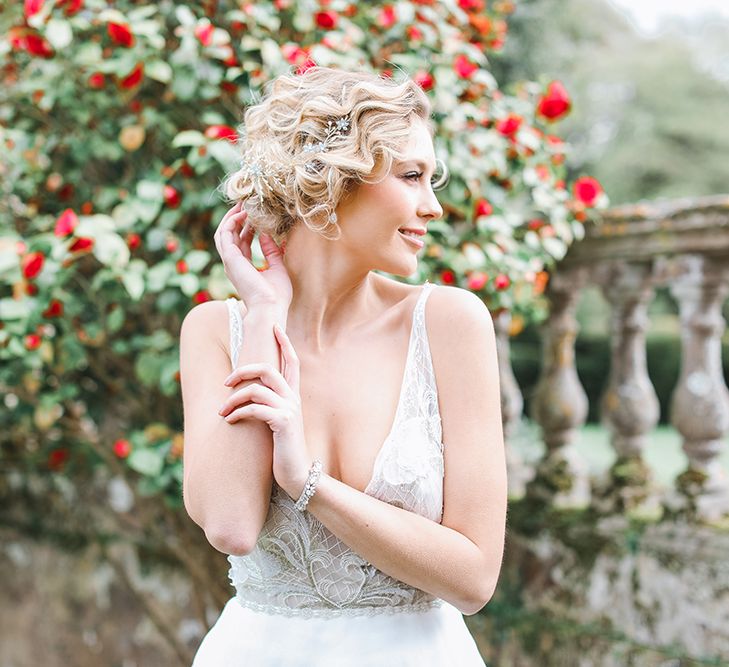 Frances  Moore MUA | Bride in Tara Keely Bridal Gown | Rachel Simpson Wedding Shoes | Effortless French Chic at Hale in Hampshire | Charlotte Wise Fine Art Photography