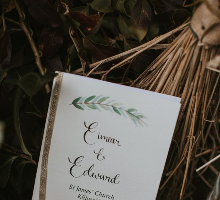 Order of Service Wedding Stationery with  Foliage Design