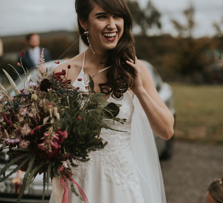 Beautiful Bride Arriving at the Church