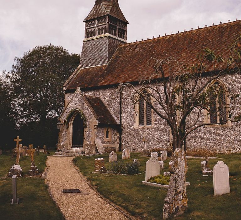 Church ceremony near Winchester for summer wedding