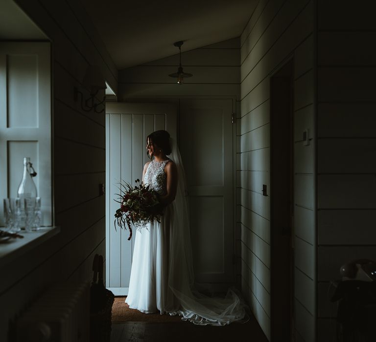 Beautiful Bride in Maggie Sottero Wedding Dress with Embellished Bodice