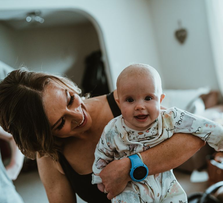 Wedding Morning Bridal Preparations with Baby