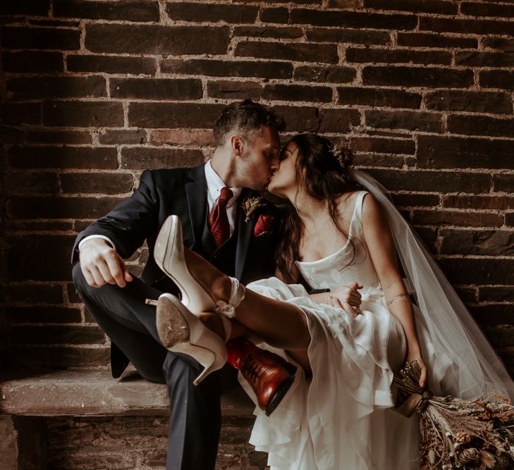 Intimate bride and groom portrait by Jo Greenfield photography