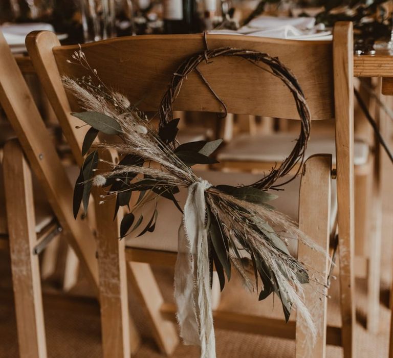 Wedding chair decor at Teepee for wedding reception