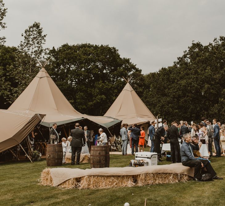 Teepee for wedding breakfast and drinks