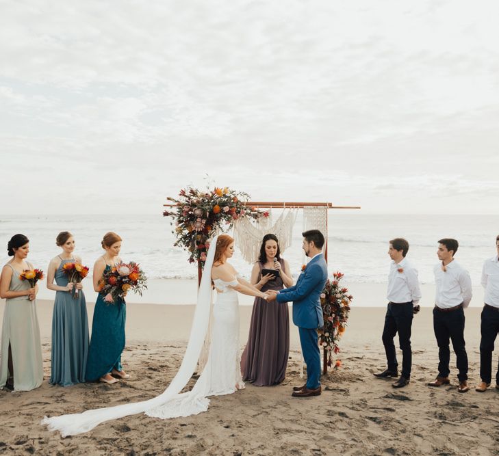 Bridal Party and Groomsmen During Ceremony