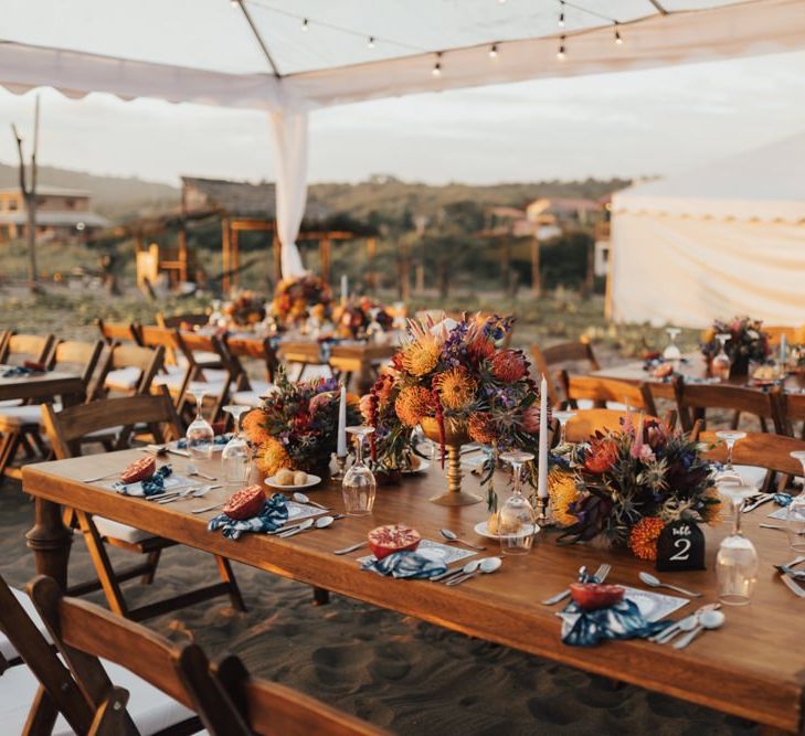 Wedding Table Set Up For Ecuador Wedding