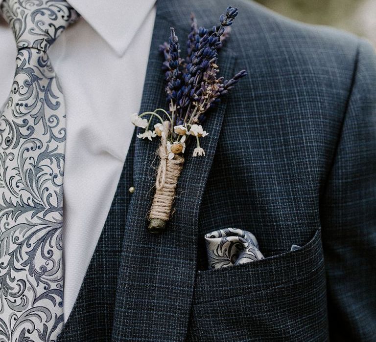 Lavender wedding buttonhole