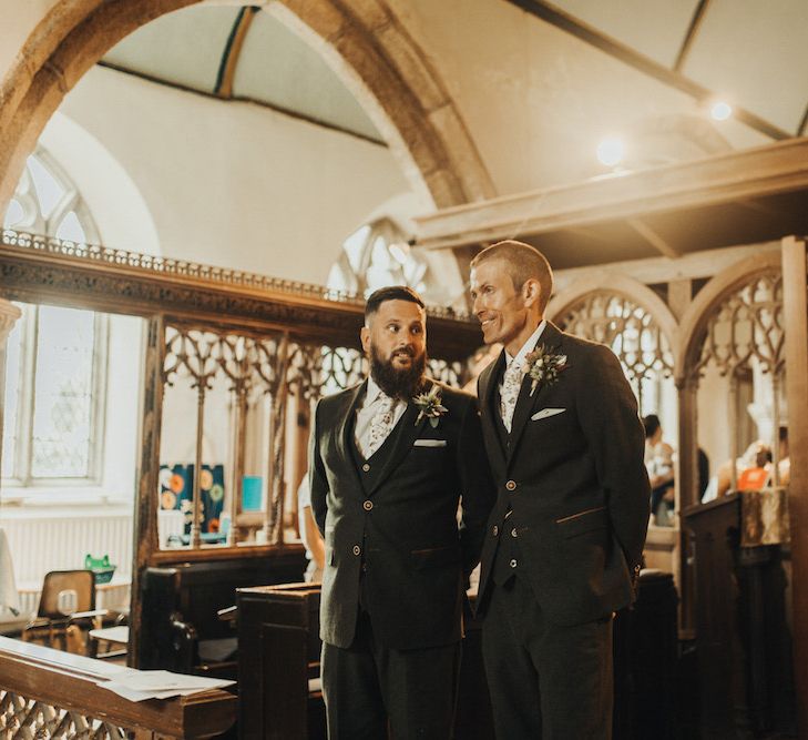 Groom waits for brides arrival