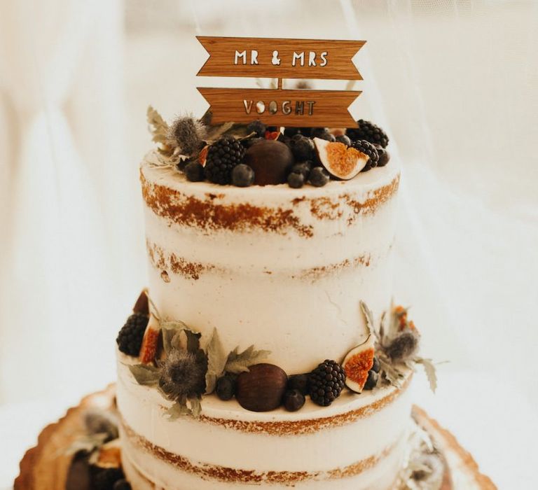 Semi-naked wedding cake