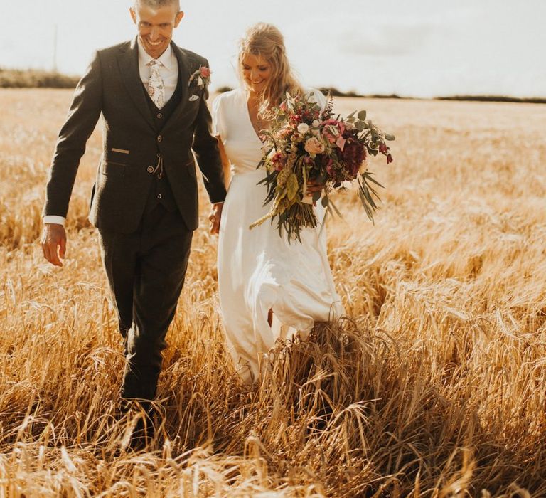 Bride changes from Eliza Jane Howell dress to Ghost wedding dress