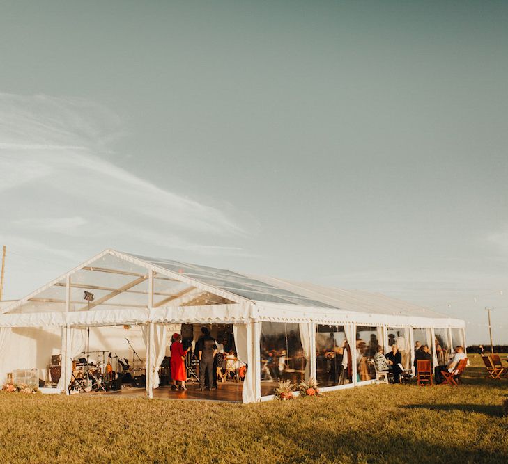 Clear span marquee for wedding reception