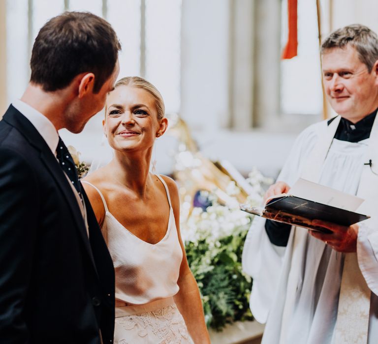 Bride and Groom Church Wedding Ceremony