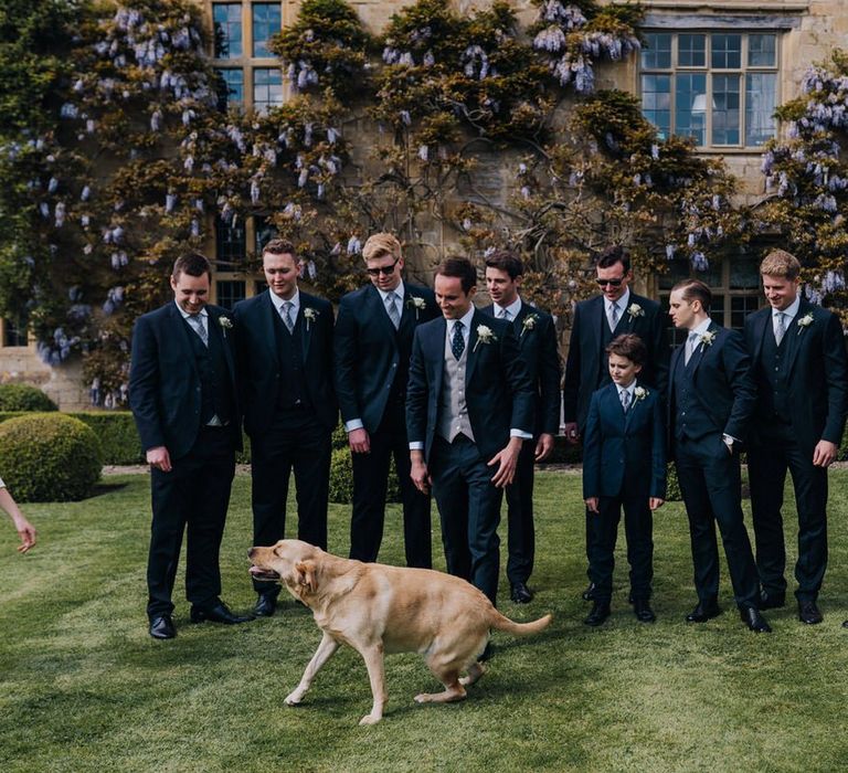 Groom and His Groomsmen at a Spring Garden Party Wedding in The Cotswolds