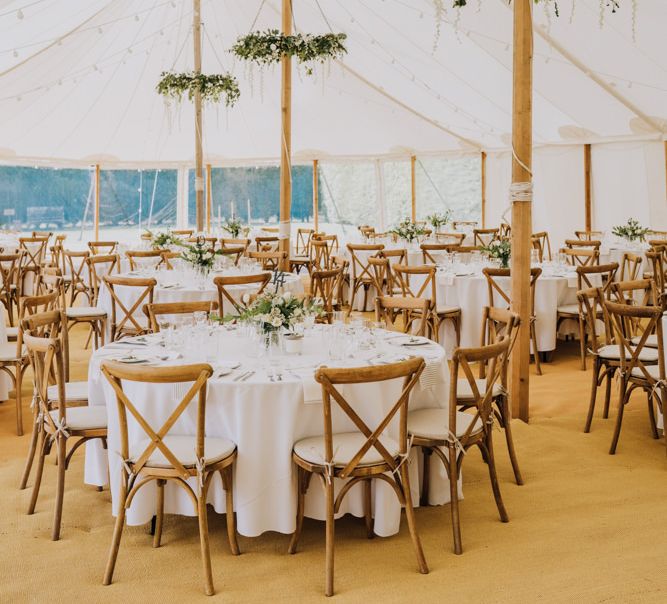 Open Sided Marquee Reception at Garden Party Wedding