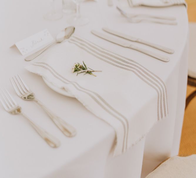 Decor Designed by the Bride in Homemade Calligraphy Table Settings