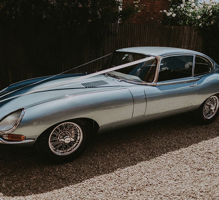 Blue  E-Type Jaguar Wedding Car