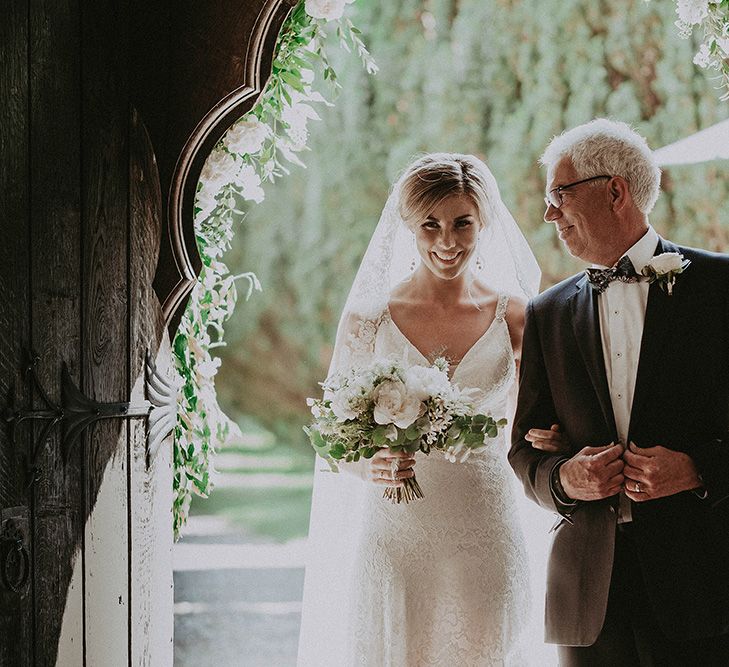 Bride and Father of The Bride about to Walk Down the Aisle