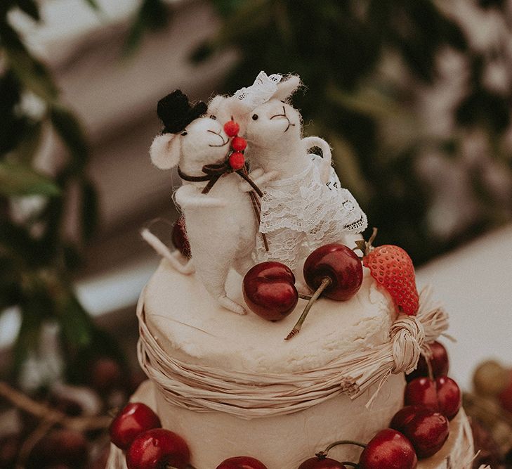 Mice Bride and Groom Cake Topper for Cheese Tower Wedding Cake