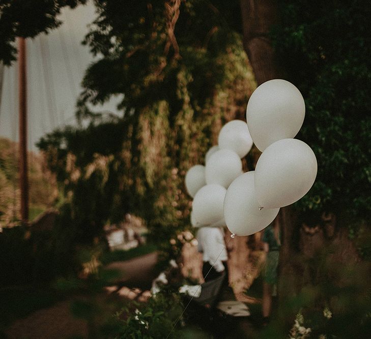 White Balloons Wedding Decor