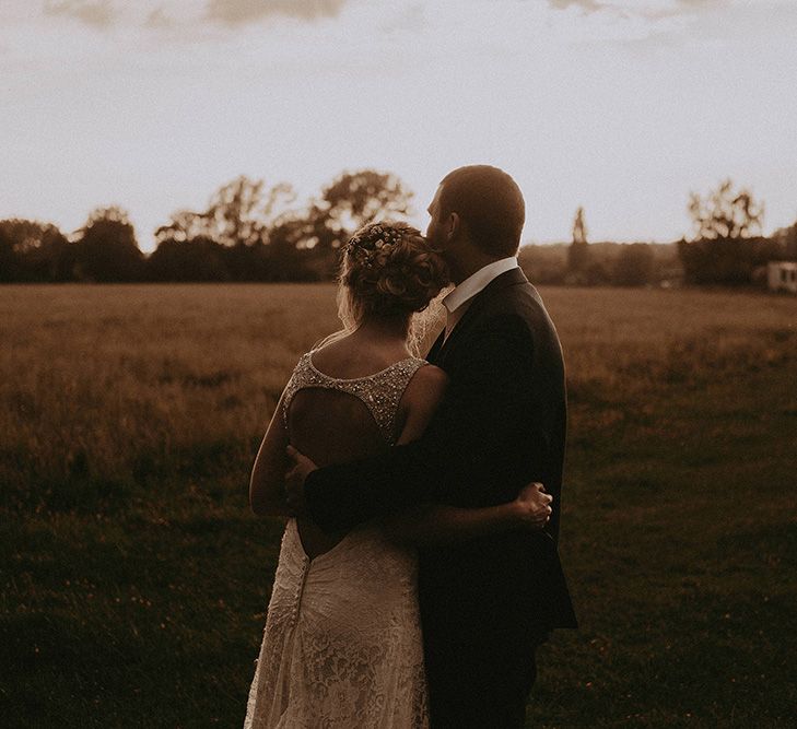 Bride and Groom Golden hour Portrait