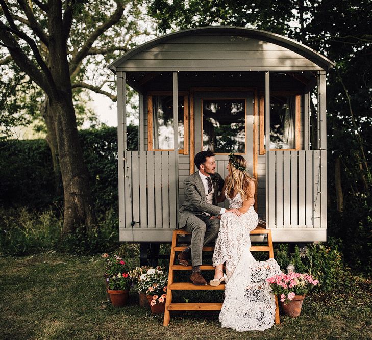 Glamping Shepherds Hut For Newly Weds // Image By Samuel Docker Photography