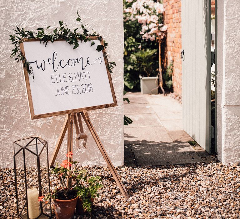 Welcome Sign For Wedding // Image By Samuel Docker Photography