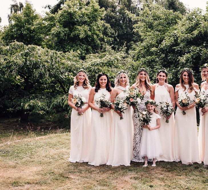 Ivory For Her And For Him Bridesmaids Dresses // Image By Samuel Docker Photography