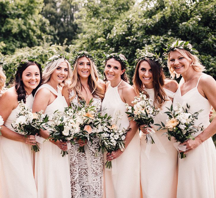 Ivory For Her And For Him Bridesmaids Dresses // Image By Samuel Docker Photography