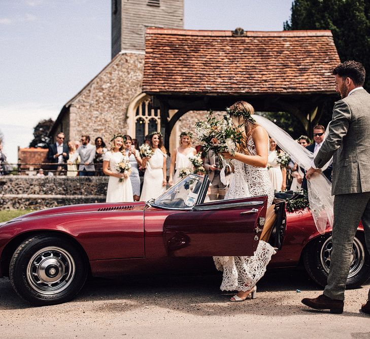 Vintage Jag Wedding Car // Image By Samuel Docker Photography