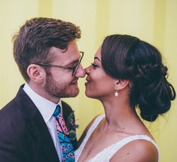 Bride and groom steal a moment